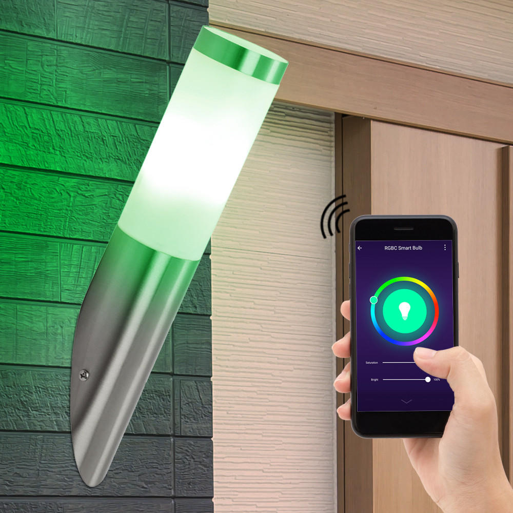 Thumbnail - Led, Silber, Kunststoff, Rund, F, 8x40x17 cm, Lampen & Leuchten, Außenbeleuchtung, Außenleuchten