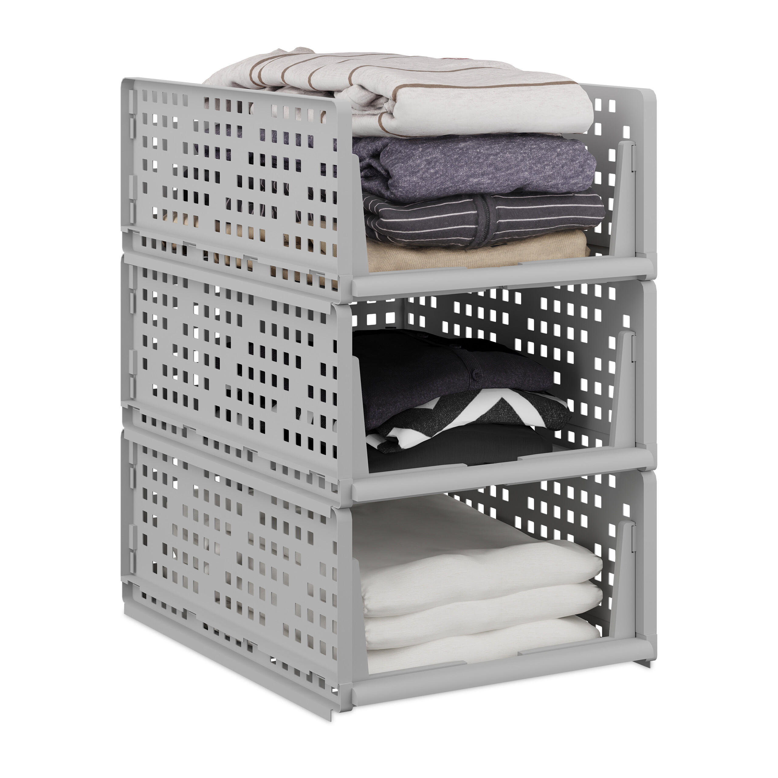 ORGANIZATOR Gri set 3-piese plastic mărime M