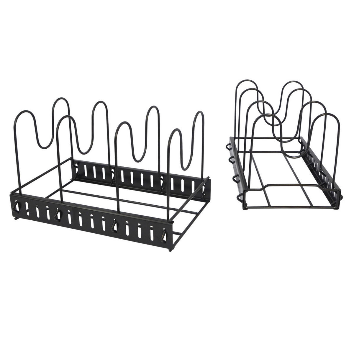 TOPFREGAL 30-57 cm Ausziehbar mit 7 Fächern - Schwarz, Metall (19.5/18.5/57cm) - MAKLIK