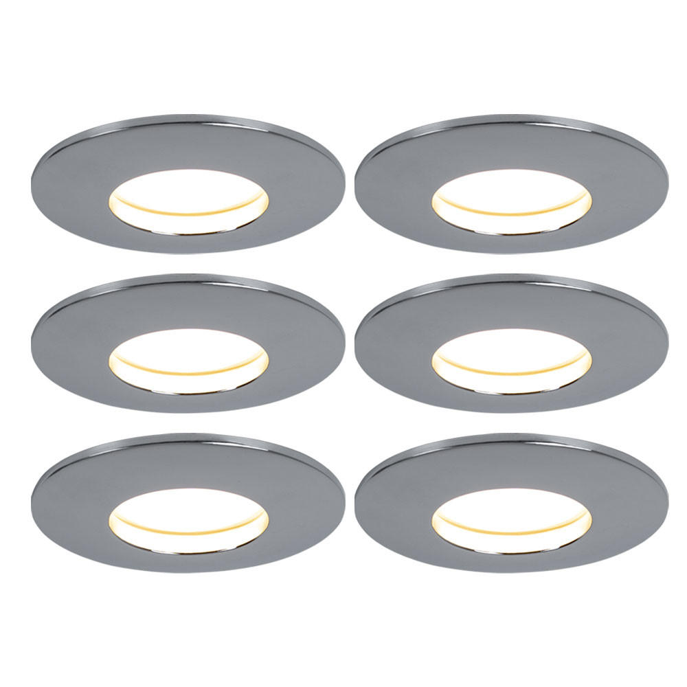 LED EINBAULEUCHTE Chrom Silber 6er Set - Silberfarben, Metall (8.3/8.3/3.5cm)