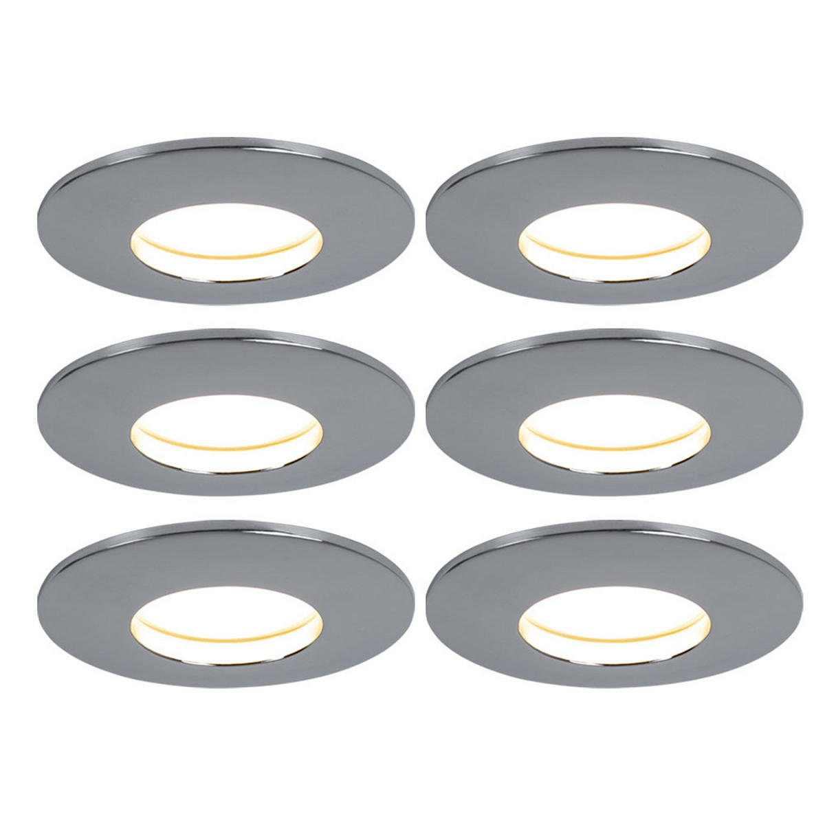LED EINBAULEUCHTE Chrom Silber 6er Set - Silberfarben, Metall (8.3/8.3/3.5cm)