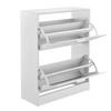 SCHUHSCHRANK Sykkylven - Weiß, Holzwerkstoff (63/81/24cm) - [en.casa]