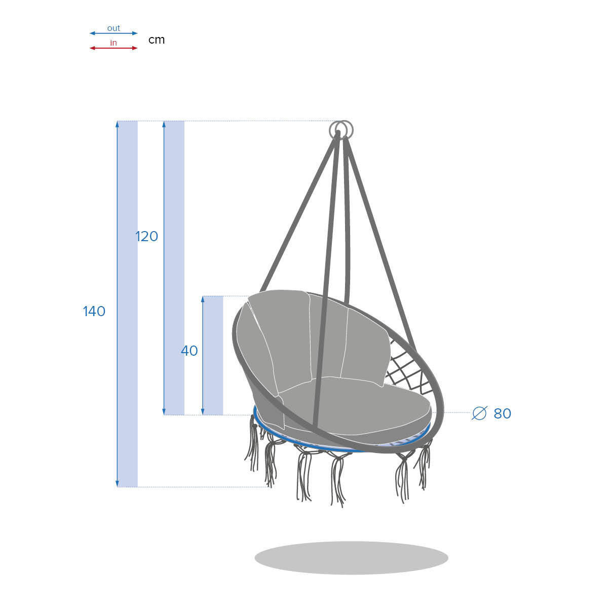 GARTENSTUHL Cordessa - Grau, Kunststoff (80/140/100cm)