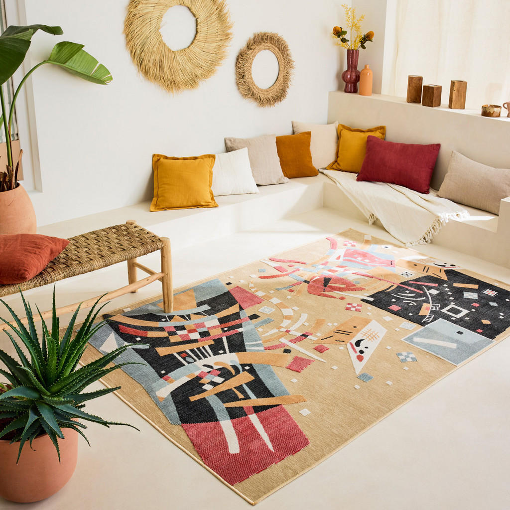 Thumbnail - Nazar Rugs IN, Beige, Textil, Abstrakt, Rechteckig, 114x170 cm, für Fußbodenheizung geeignet, in verschiedenen Größen er...