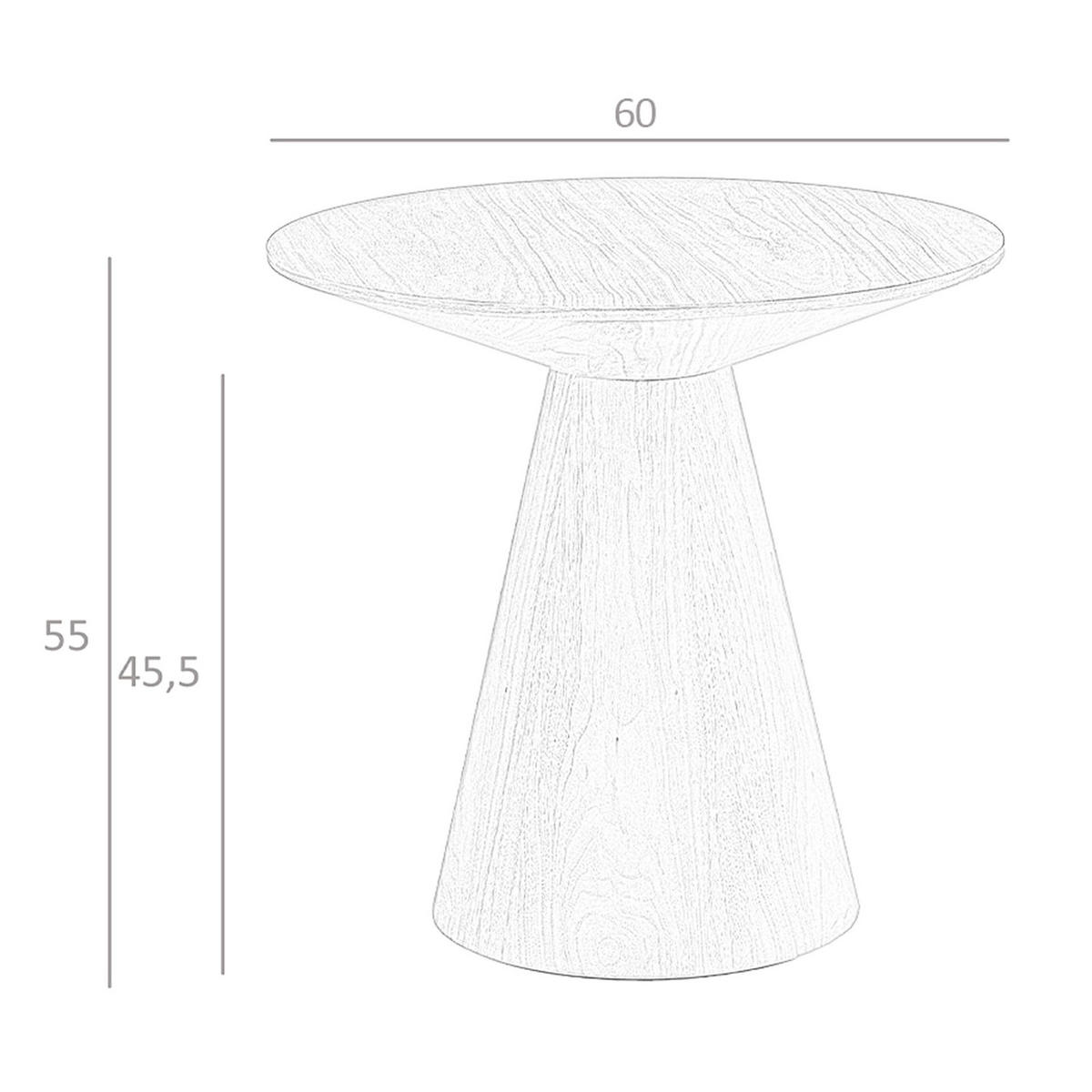 ECKTISCH Runder aus Nussbaumholz Ø60/55 cm - Walnussfarben/Braun, Holz/Holzwerkstoff (60/60/55cm) - ANGEL CERDA