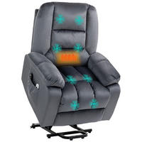MASSAGESESSEL DE-06417 Mit Aufstehilfe, 45° Lift, 150° neigbar, 8 Massagepunkte, USB Grau - Grau, Metall (94/107/85cm) - ComfortXL