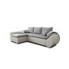 ECKSCHLAFSOFA ALEX – Grau + Weiß (Lawa 05 + Soft 17) + Hocker - Links - Weiß, Holzwerkstoff/Metall (275/155cm) - Möblo