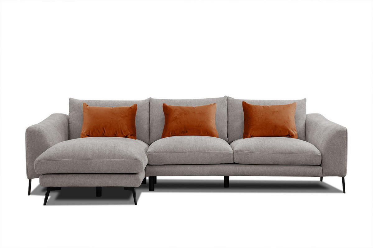 ECKSOFA WINTER 4-Sitzer, taupe - Taupe/Schwarz, Holzwerkstoff/Textil (158/269cm) - Courtois Laville
