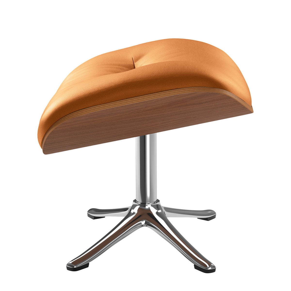 POLSTERHOCKER - Chromfarben/Cognac, Leder/Metall (44/39/42cm) - home24