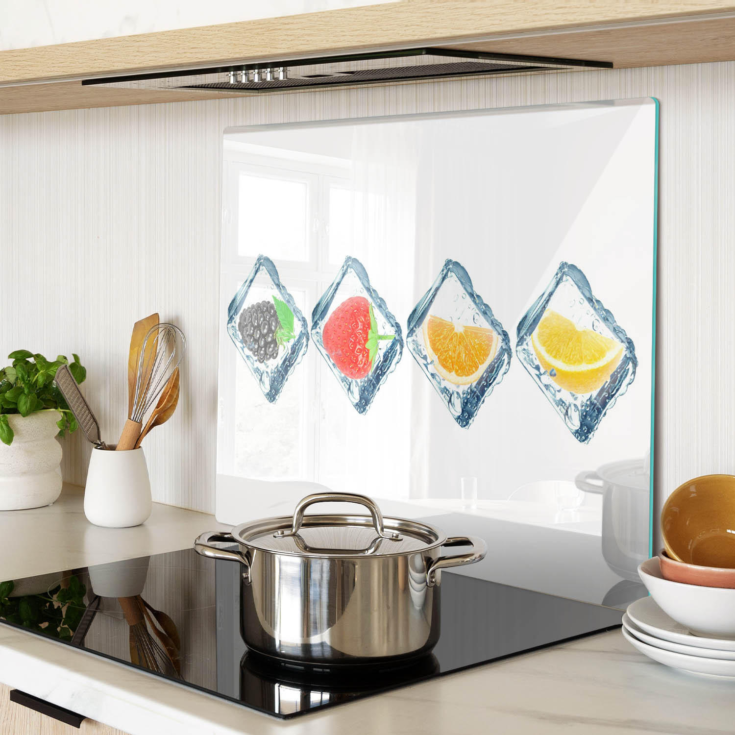 GLASPLATTE 60x52 cm Fruchtwürfel - Multicolor, Glas (60/0.4/52cm) - TULUP