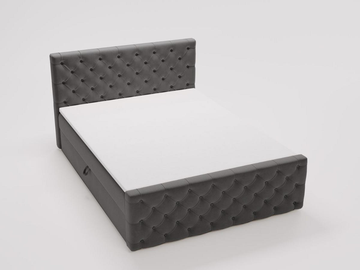 BOXBETT Montego 180x200 Anthracite - Anthrazit, Holz/Textil (180/200cm) - Graingold