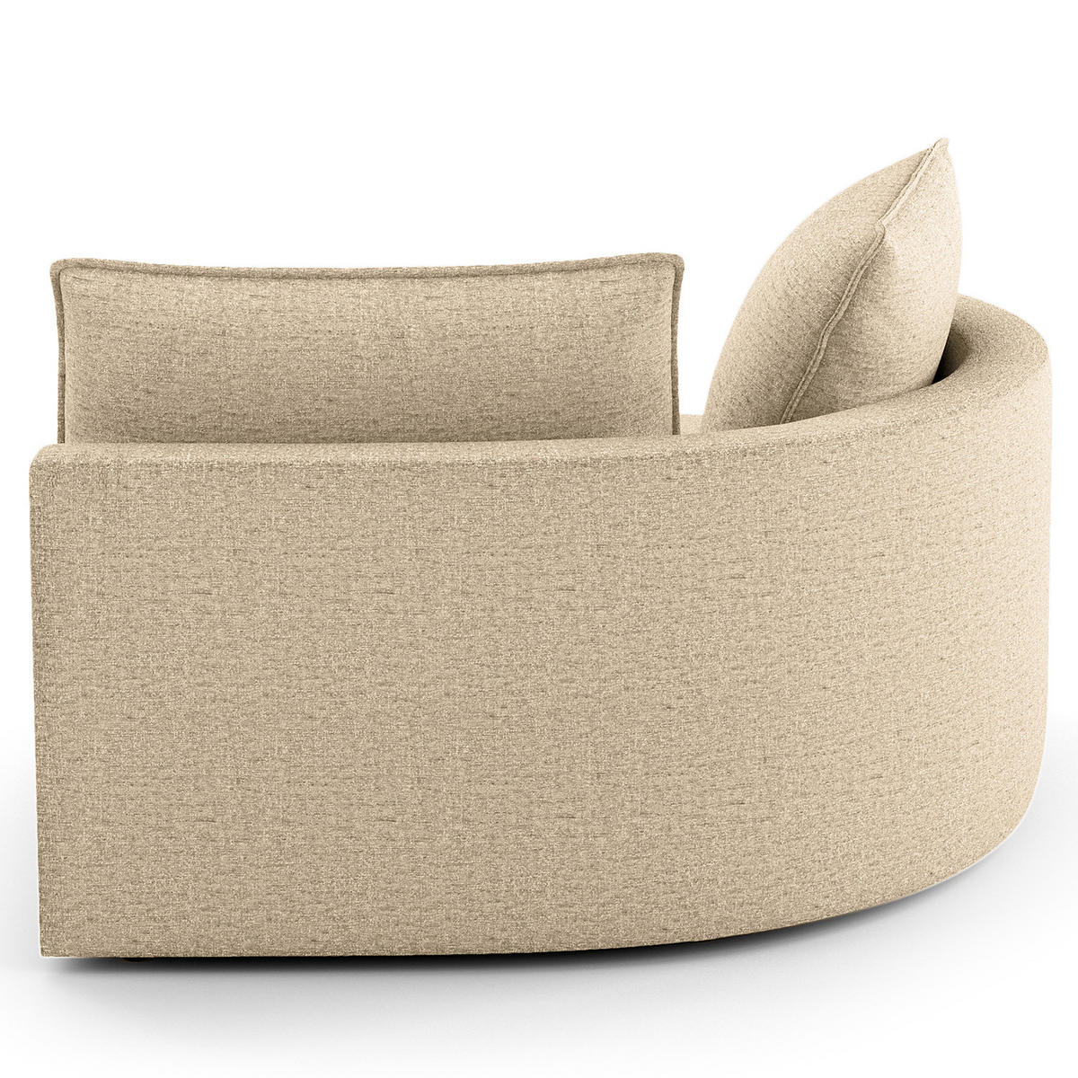 OTTOMANE - modular - Taupe/Schwarz, Kunststoff/Textil (126/82/154cm) - home24