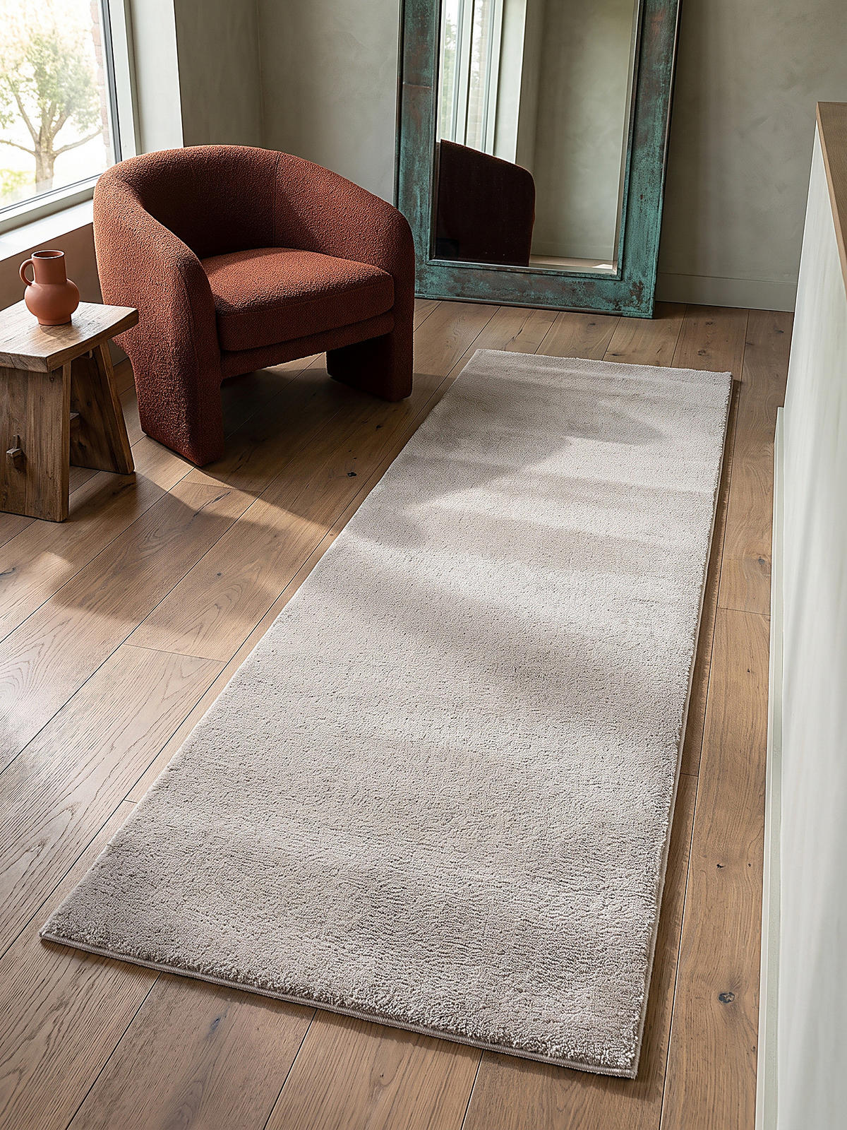 HOCHFLORTEPPICH Antirutsch Uni ALDAN Polyester Beige 80 x 150 cm - Beige, Textil (80/150cm) - KADIMA DESIGN