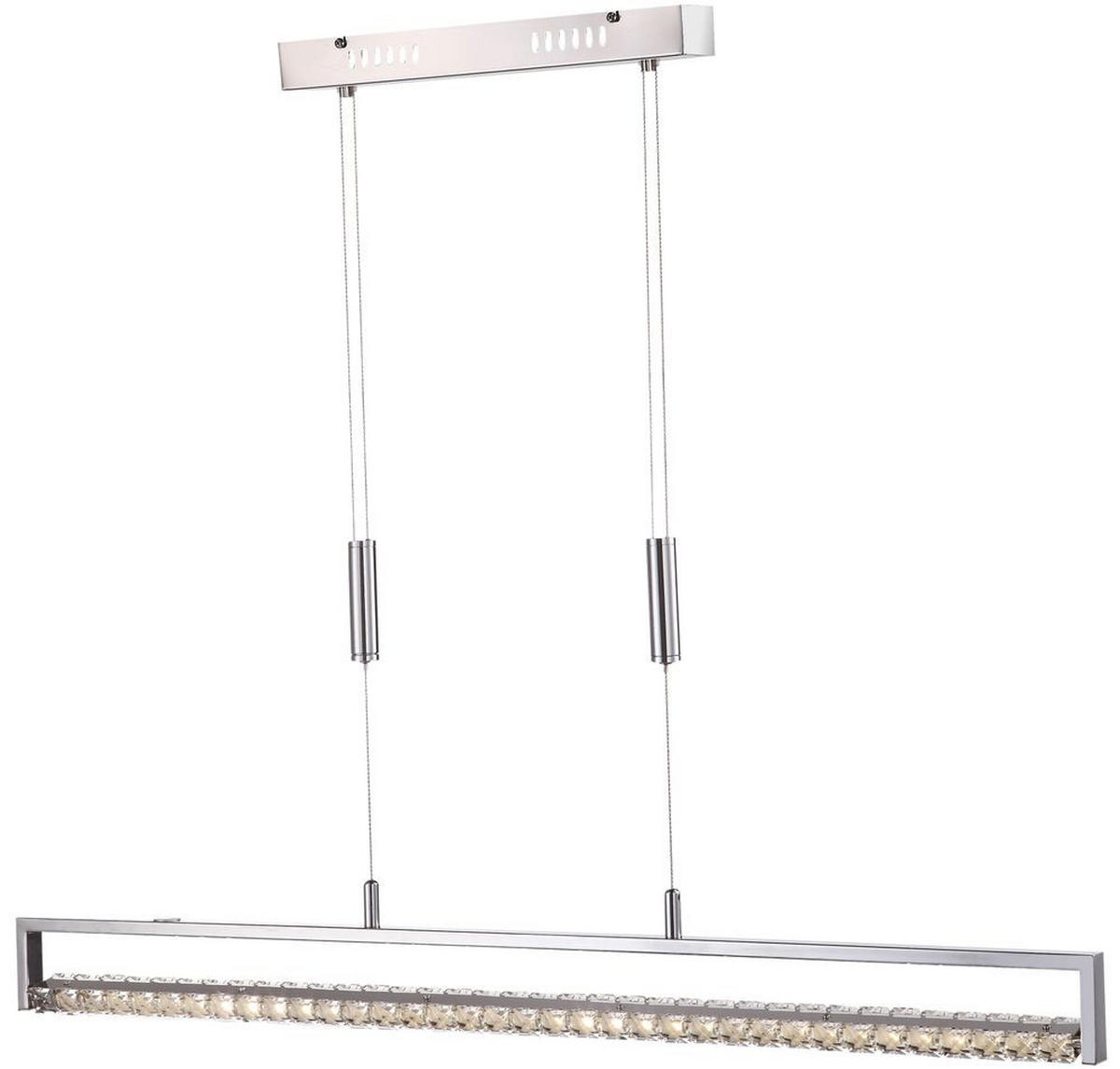 LED HÄNGELEUCHTE Kristalloptik Silber - Silberfarben, Metall (99/6/180cm) - Globo Lighting