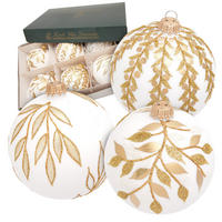 CHRISTBAUMKUGELN Aurea Weiß 8cm (Glas / 6 Stk.) - Weiß, Glas (8/8/8cm)