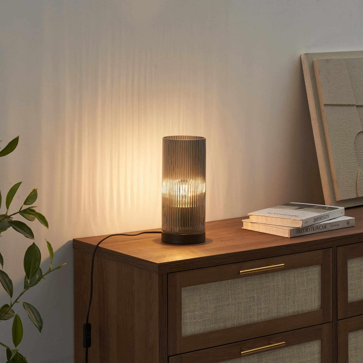 TISCHLEUCHTE Liantha, Rauchgrau, 27.5cm - Grau, Glas (27/12/27.5cm) - KOSILUM