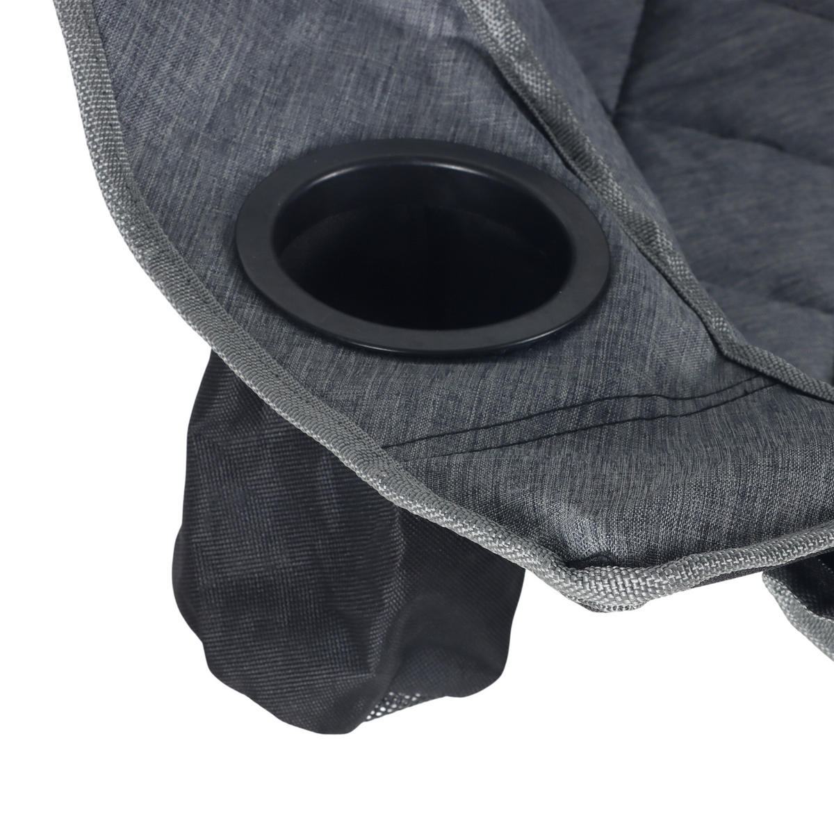 CAMPING-BANK - Grau, Textil/Metall (146/84/54cm) - Relaxdays