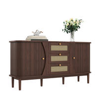 SIDEBOARD 140,5/40/76 cm Natur aus Spanplatte mit Rattanfronten - Naturfarben, Holzwerkstoff (140.5/73/40cm) - OKWISH
