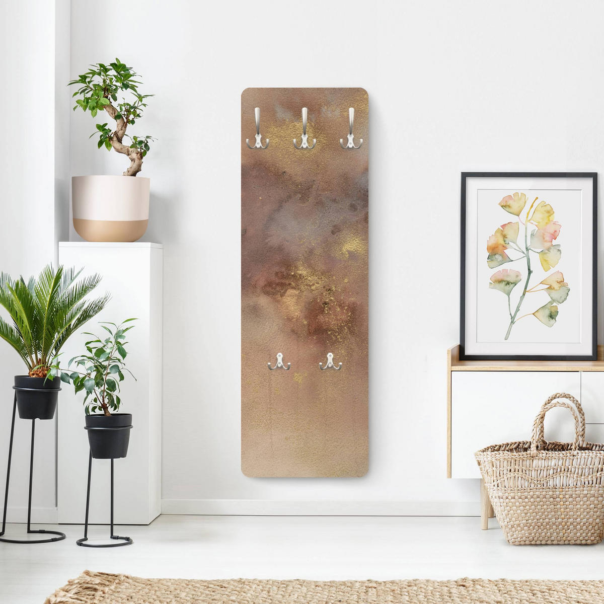 WANDGARDEROBE - Himmelsträumerei I 34/105 cm - Beige, Holzwerkstoff (34/105/1.6cm) - Bilderwelten