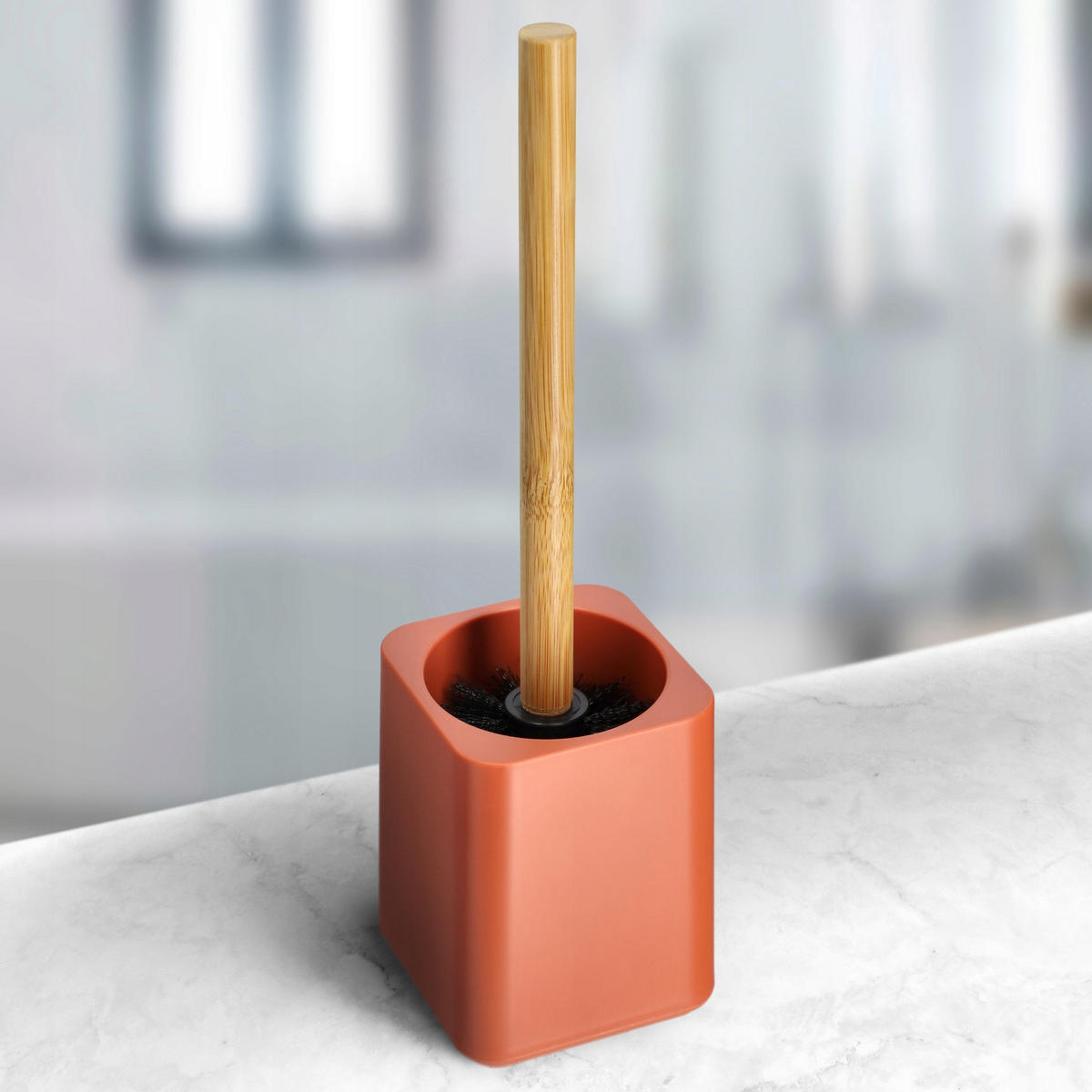 TOILETTENBÜRSTE aus Bambus rosa - Rosa, Kunststoff (10/35cm) - KADAX