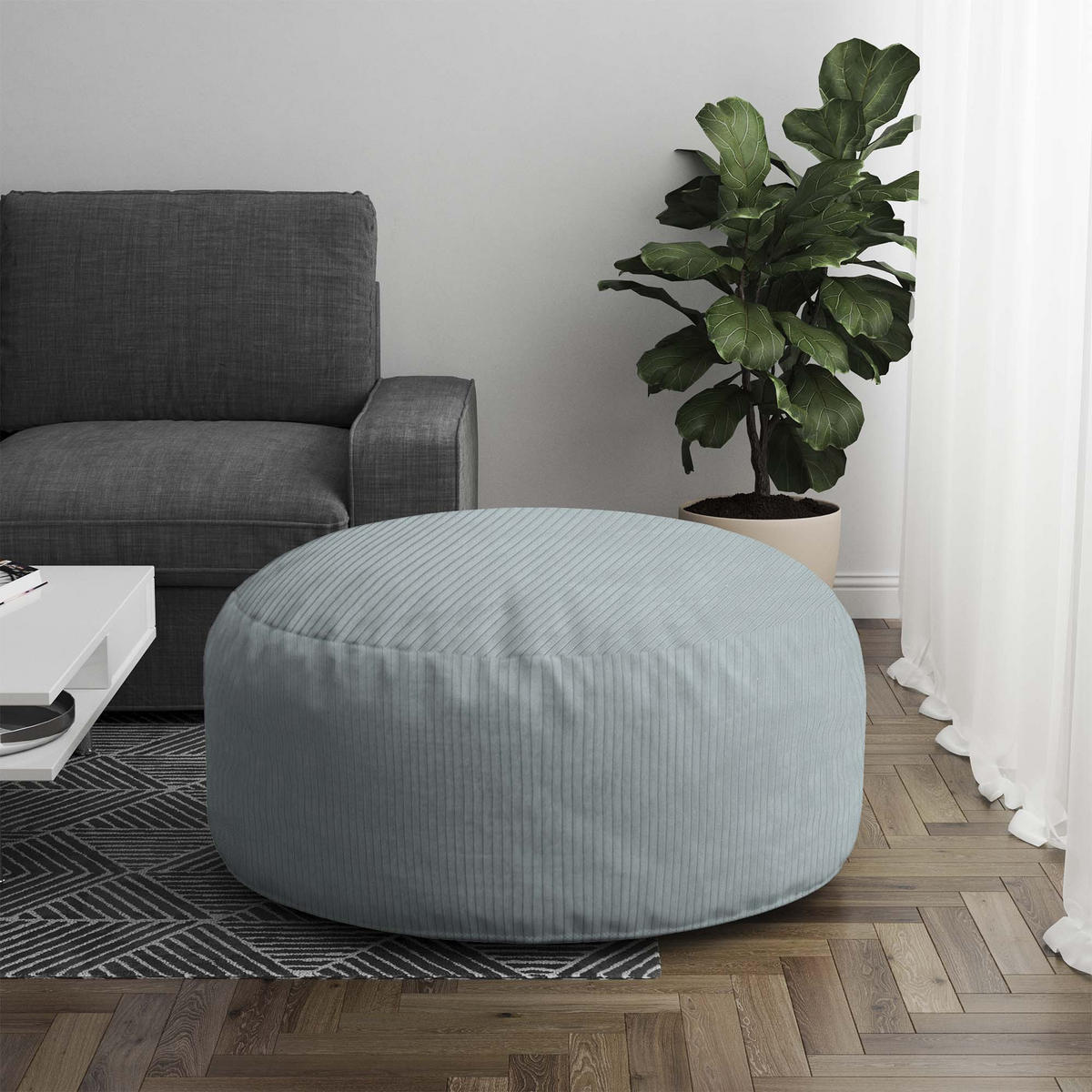 SITZSACK ROLLER Green Lily - Pastellgrün/Hellgrün, Textil (70/40/70cm) - Dreamroots