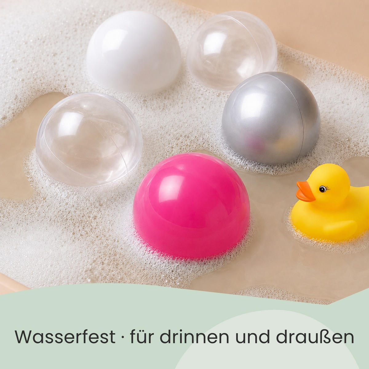 BÄLLEBAD-BÄLLE 200 Stück, Pink/Grau/Weiß/Transparent, 5.5 cm - Pink, Kunststoff (5.5/5.5/5.5cm) - Littletom