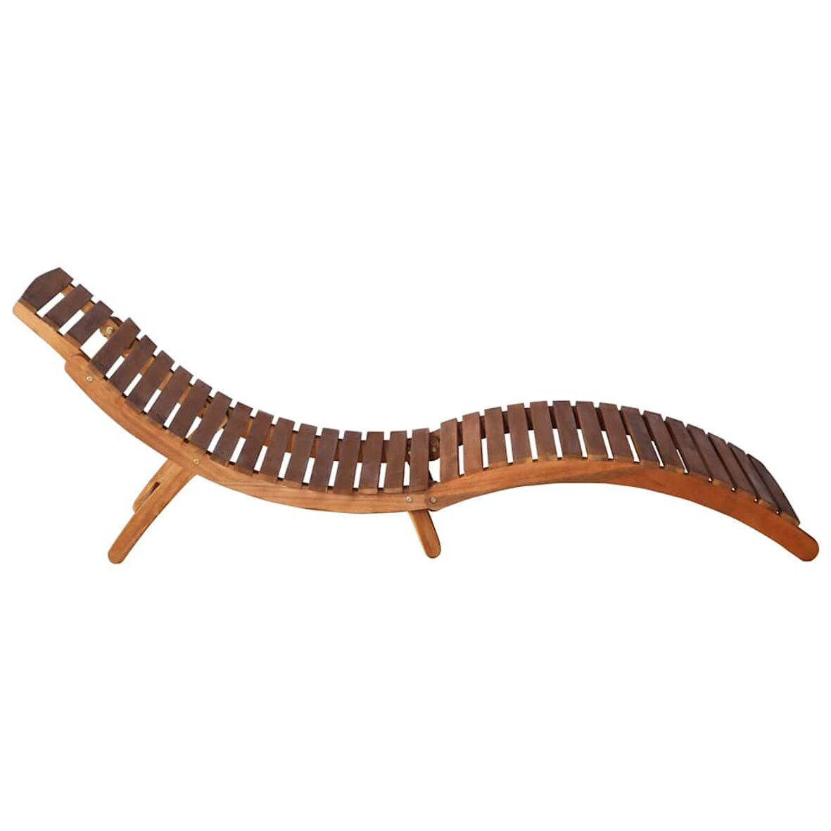 SONNENLIEGEN 2 STK. MIT TISCH UND AUFLAGEN MASSIVHOLZ AKAZIE - Creme, Holz/Textil (55/40/184cm) - vidaXL