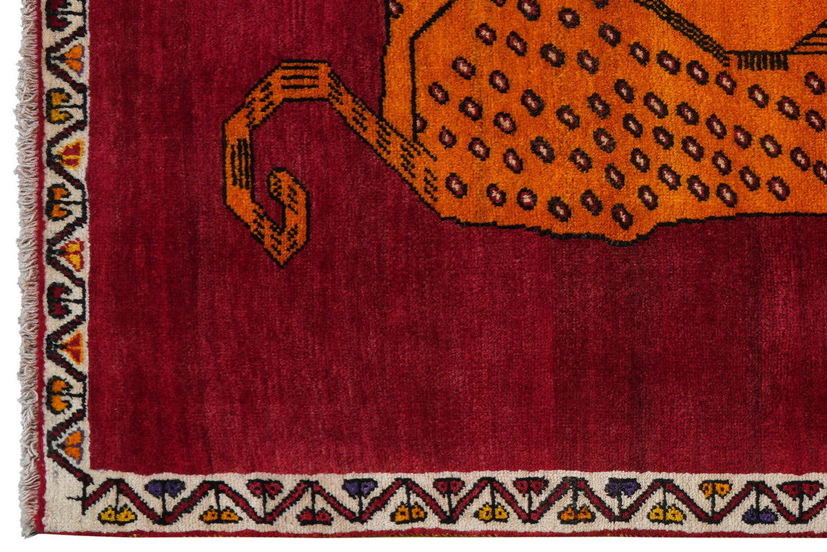 TEPPICH Gashgai Rot 185/109 cm Schurwolle - Rot, Textil (109/185cm) - Looma