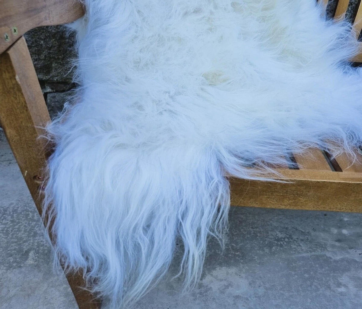 SCHAFFELL Langhaar skandinavisch weich chromfrei Naturweiß ca. 125 cm - Weiß, Fell (70/125cm) - Provellus