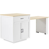 STEHTISCH AUSZIEHBAR Stauraum 2 Schubladen 2 Fächer Weiß - Weiß, Holzwerkstoff (133/93.5/70cm) - FLIEKS