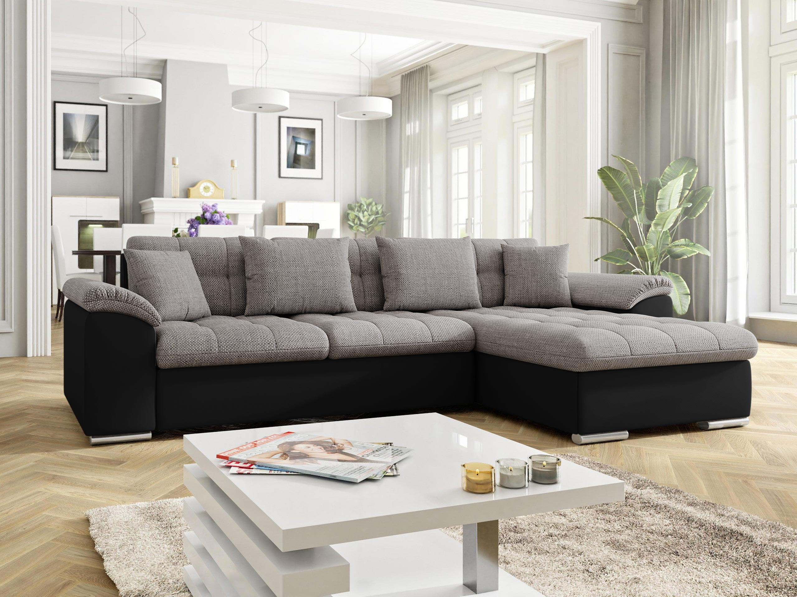ECKSOFA Diana, Seite: Rechts - Grau, Holz/Textil (280/160cm) - MIRJAN24