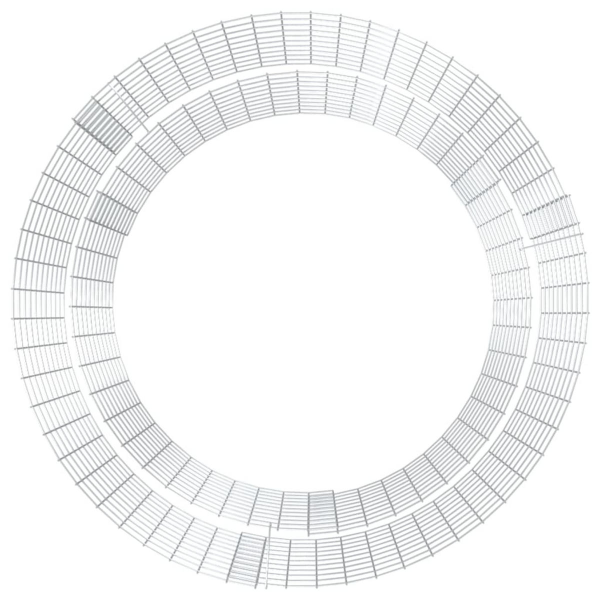 GABIONEN-FEUERSTELLE Ø 100 Cm Verzinktes Eisen - Silberfarben, Metall (100/100/100cm) - vidaXL