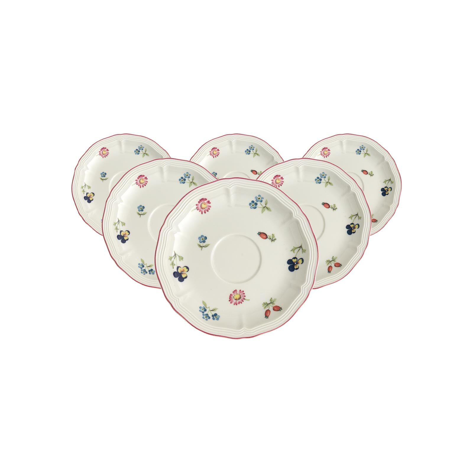 KAFFEEUNTERTASSEN Petite Fleur weiß ø 14,5 cm 6er Set - Weiß, Keramik (14.5cm) - Villeroy & Boch