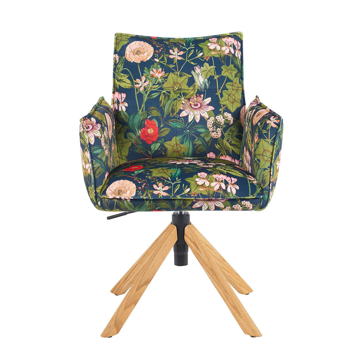 BÜROSTUHL Mika-Leya - Honigeiche/Multicolor, Eichenholz/Holz (60/89/63cm) - DUBI Möbel