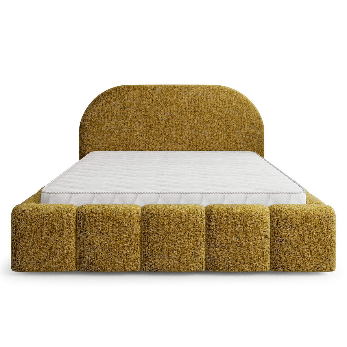 POLSTERBETT FLUSSO 140x200 cm mit Bettkästen - Gelb - Gelb, Holz (140/200cm) - MASSENO