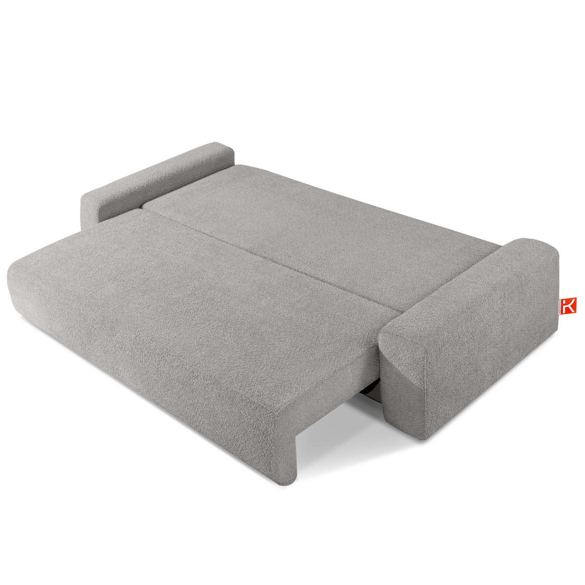 3-SITZER SCHLAFSOFA MOLLIS, Bouclé, Stahl - Edelstahlfarben, Holz/Holzwerkstoff (250/93/108cm) - KONSIMO®