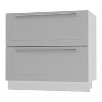 SCHUBLADENUNTERSCHRANK Bari D2/90 Weiß / RAL 7040 fenstergrau 90 / 50 / 82cm REJS Vollauszug - Weiß/Grau, Holz/Holzwerkstoff (90/82/50cm) - Feldmann-Wohnen