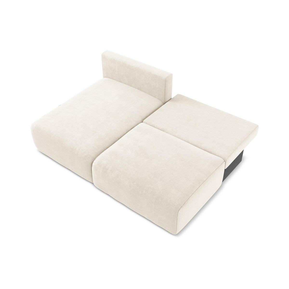 ECKSOFA mit Schlaffunktion links Chenille Stoff Beige - Beige/Creme, Kunststoff/Textil (149/210cm) - LaMiaSofa