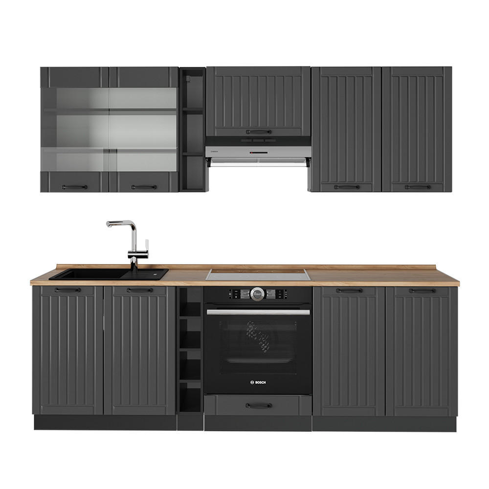 Dunkelgrau/Anthrazit, Holzwerkstoff (235/81.6/60cm) - Vicco