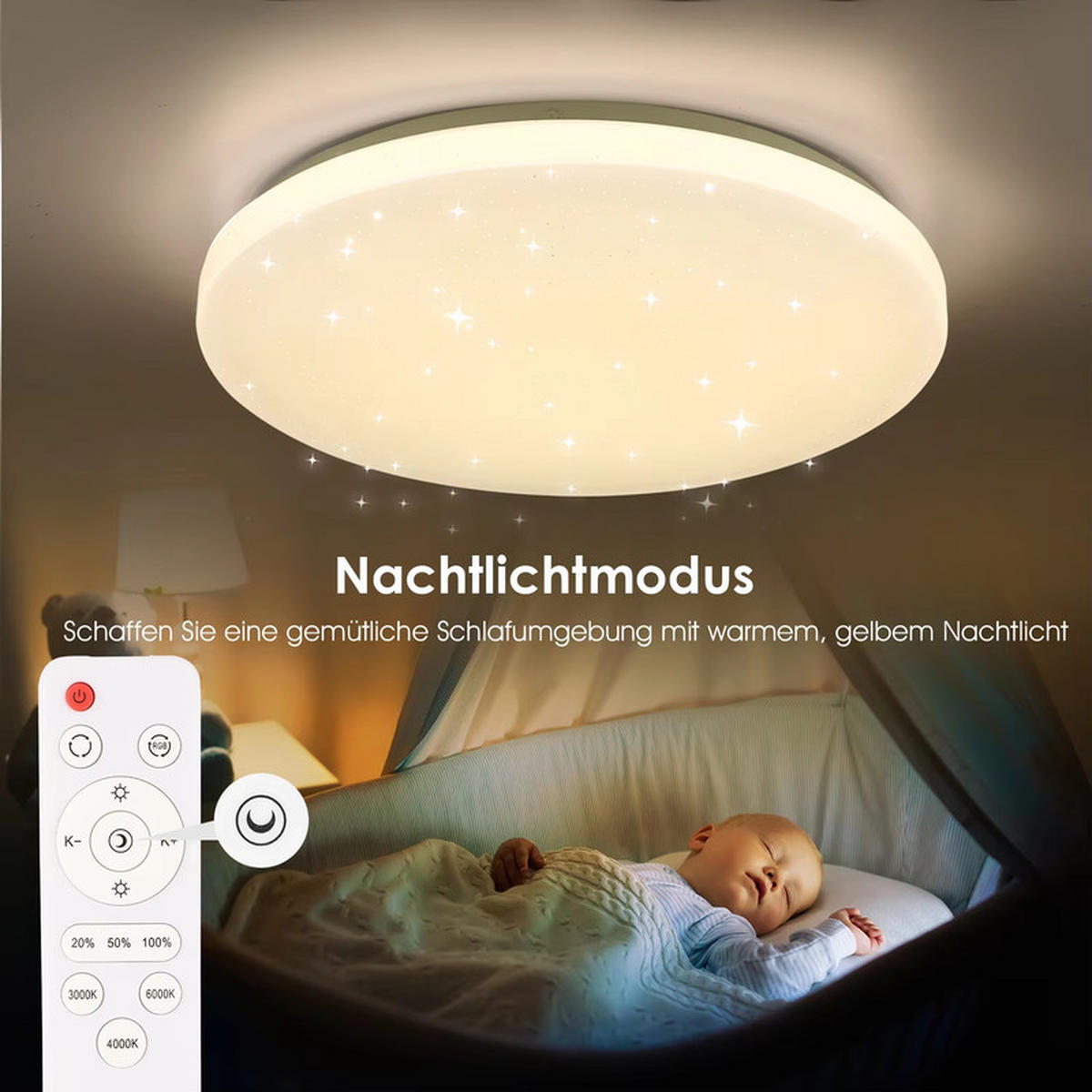 LED-DECKENLEUCHTE 40 cm RGB Farbwechsel Dimmbar - Weiß, Kunststoff (40/40/5cm) - Coonoor