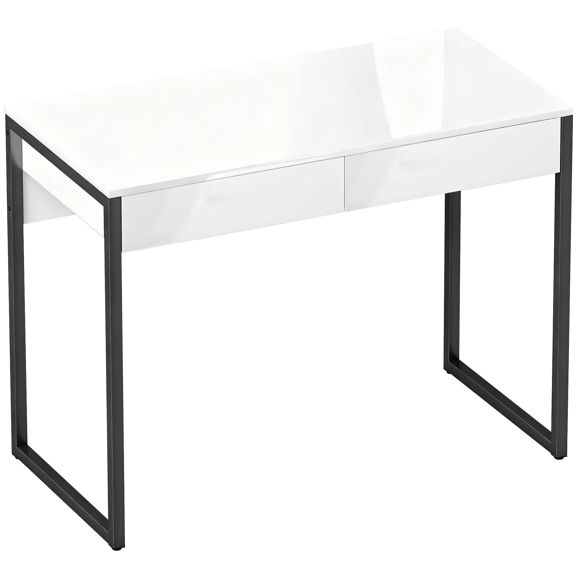 SCHREIBTISCH Stahl Holz Schwarz - Schwarz/Weiß, Holzwerkstoff/Kunststoff (100/50/75cm) - HOMCOM