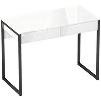 SCHREIBTISCH Stahl Holz Schwarz - Schwarz/Weiß, Holzwerkstoff/Kunststoff (100/50/75cm) - HOMCOM