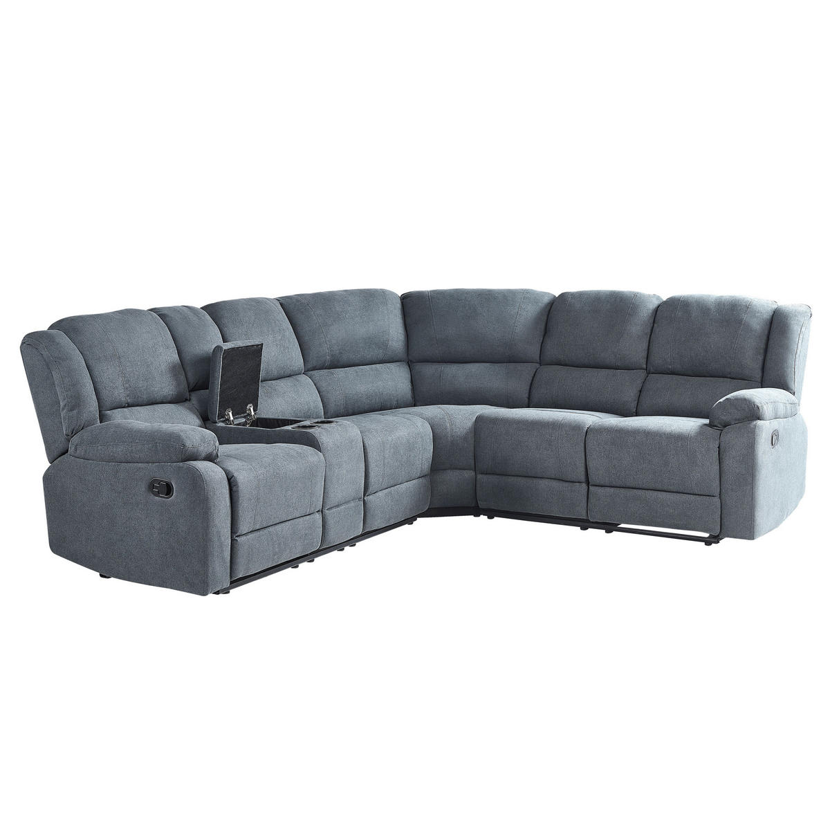 ECKSOFA Polsterbezug Dunkelgrau Rokke - Dunkelgrau, Textil (229/196cm) - Beliani