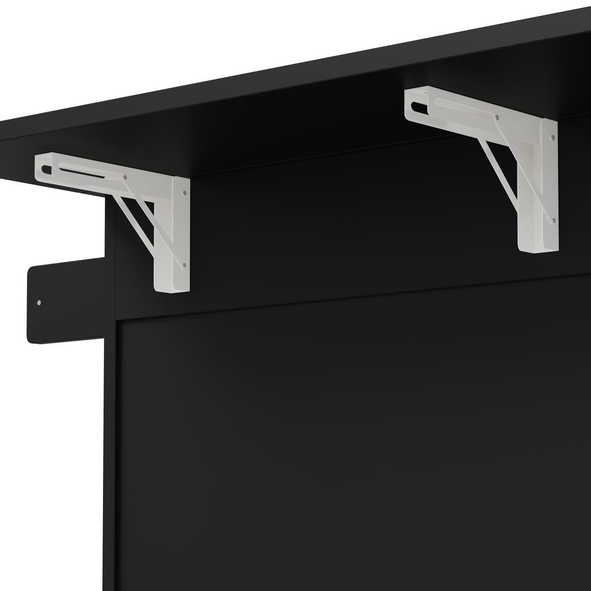 KÜCHENINSEL 120x70x95cm Schwarz mit Klappplatte, 4 Türen & Ablagen - Schwarz, Holzwerkstoff (120/95/70cm) - Modfu