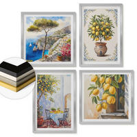 WANDBILDER 4er Set - 50x50 cm & 40x60 cm Silberner Rahmen - Zitronenbäume in der Sonne - Silberfarben, Kunststoff (50/50cm) - ArtPrintCave