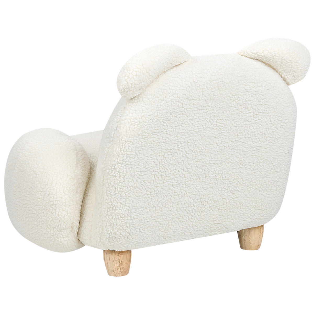 KINDERSESSEL Teddy-Optik cremeweiß Tierform Hase Kanna - Weiß, Kunststoff/Textil (65/45/51cm) - Beliani