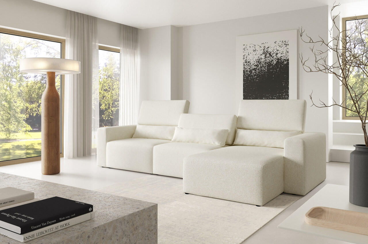 ECKSOFA Modular Premium Weiß - Schwarz/Weiß, Holz/Holzwerkstoff (315/172cm) - Furnisell