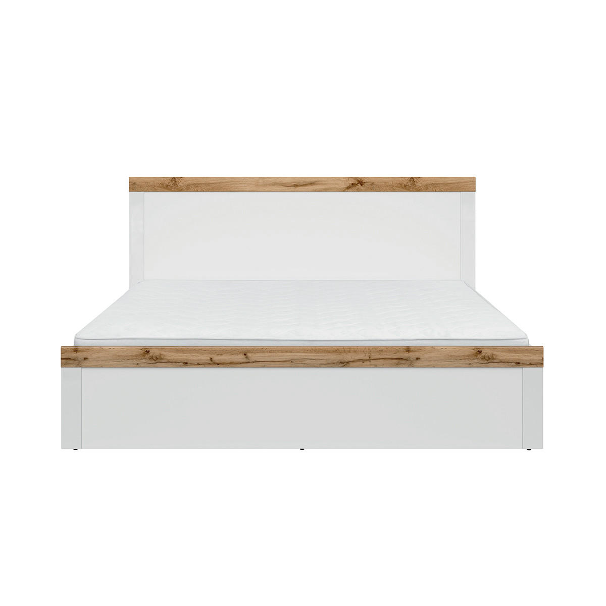 BETT 180/200 Hella Weiß und Holz - Weiß, Holzwerkstoff (180/200cm) - Petits-meubles