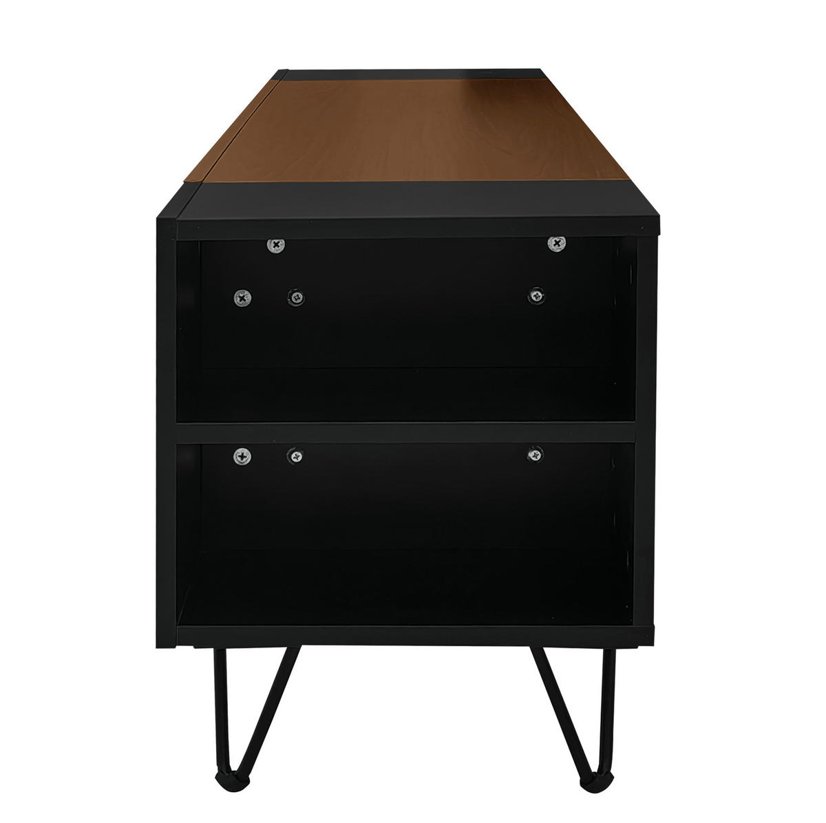 TV-LOWBOARD 180/36/43 cm in Schwarz und Holzoptik mit 2 Türen - Schwarz, Holzwerkstoff (180/43/36cm) - Flora Grace