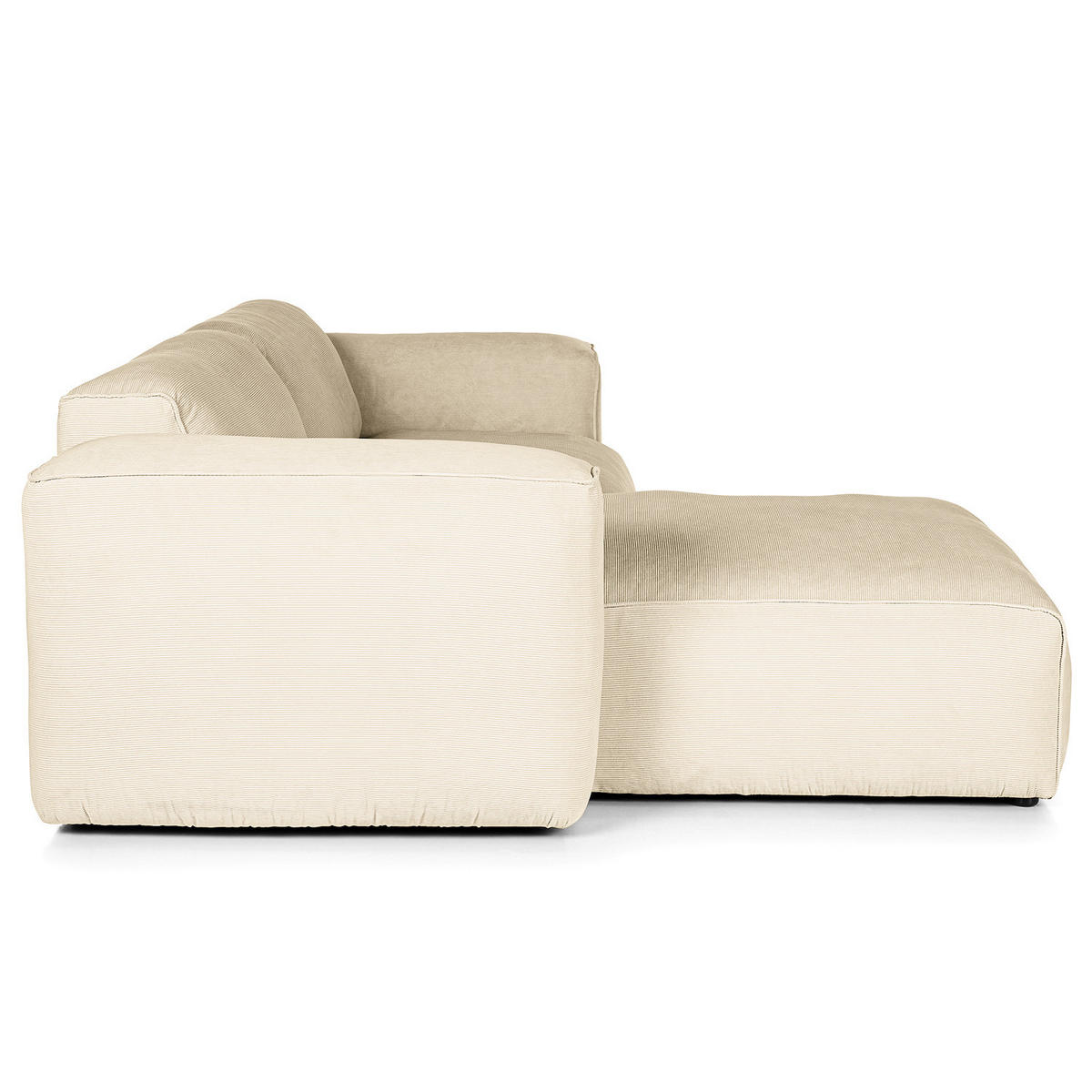 1,5-SITZER ECKSOFA mit Longchair - Beige/Schwarz, Kunststoff/Textil (260/173cm) - home24
